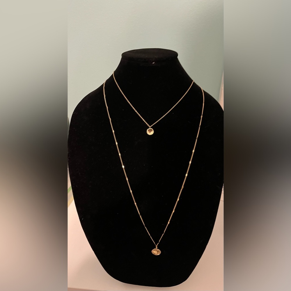 🌸LC Lauren Conrad 18” Gold-tone Double Pendant Necklace